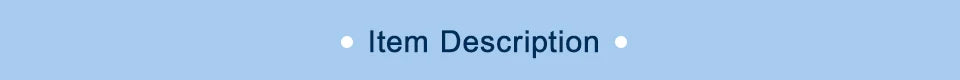 Blue rectangular banner with 'Item Description' text