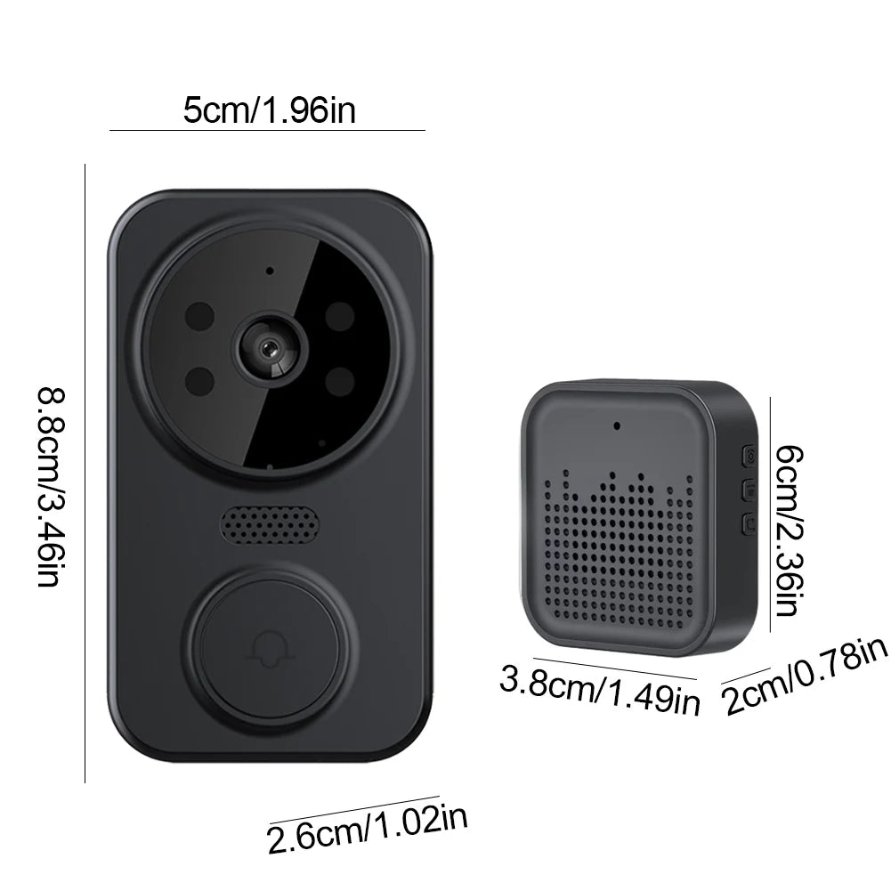 Black electronic devices with measurements on a white background