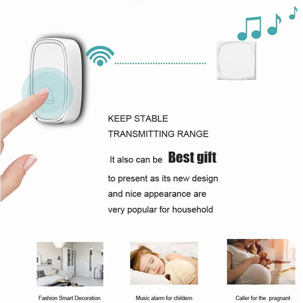 Smart alarm device with text on a white background