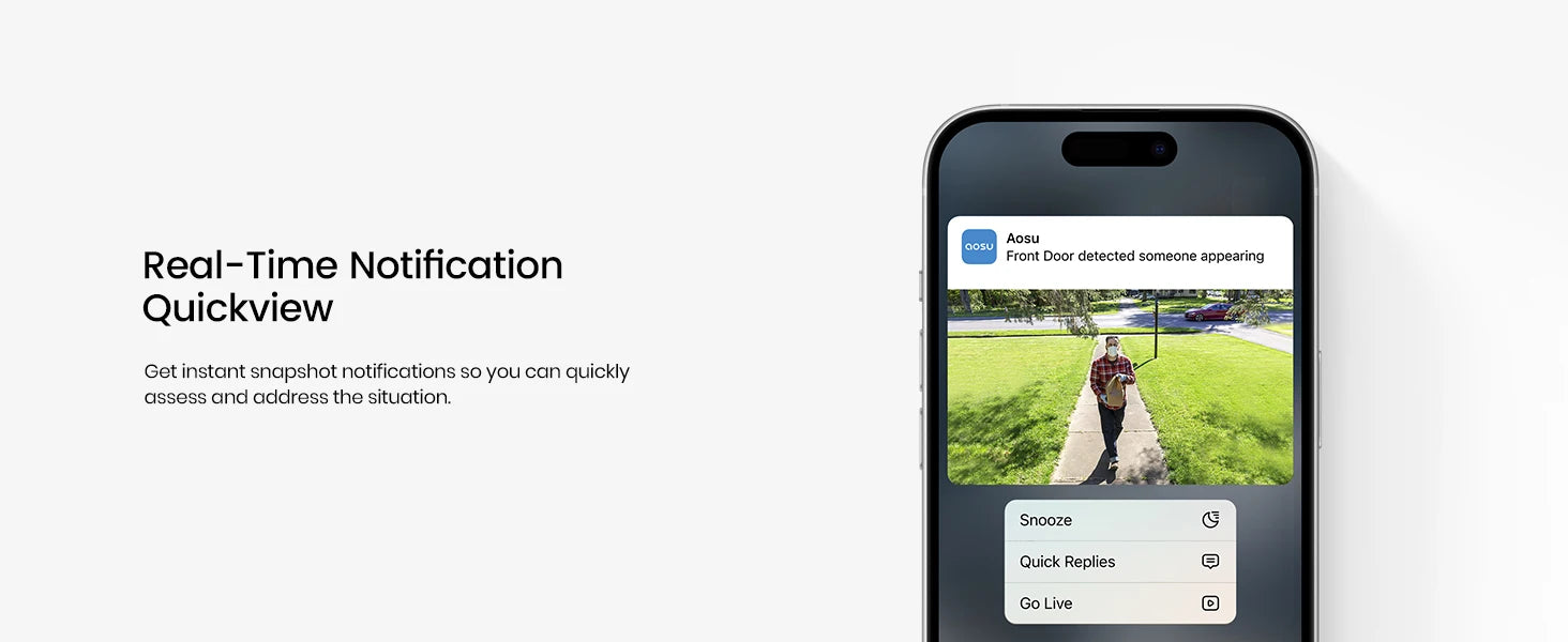 Smartphone displaying a security app with a notification of a detected camera, on a white background.
