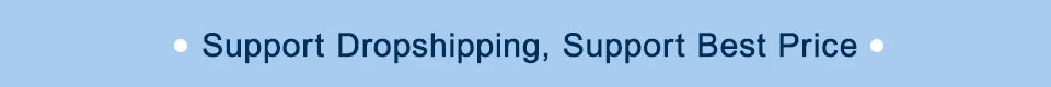 Text indicating support for dropshipping and best price on a light gray background