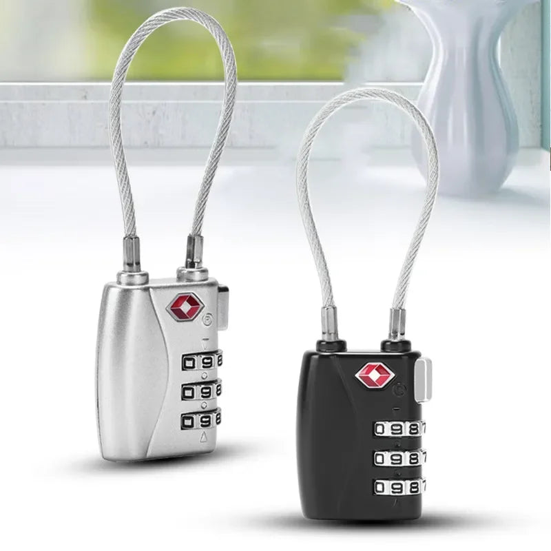 Two cable locks with digital combination displays on a white background