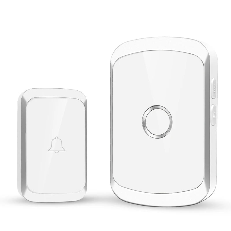Two white electronic devices on a light gray background