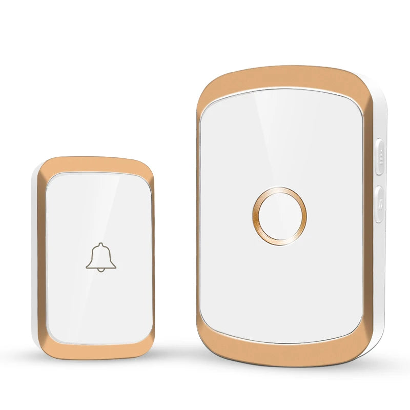 Two wireless doorbell components on a white background