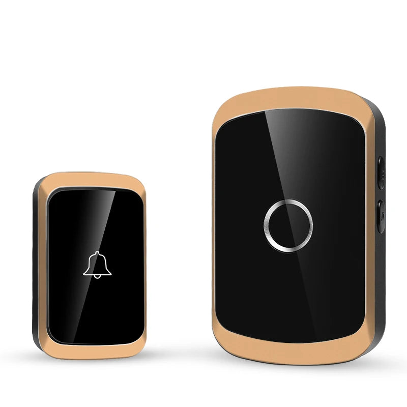 Two wireless doorbell components on a white background